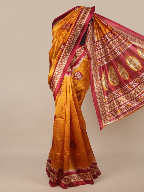 

Pothys Mustard & Red Ethnic Motifs Saree