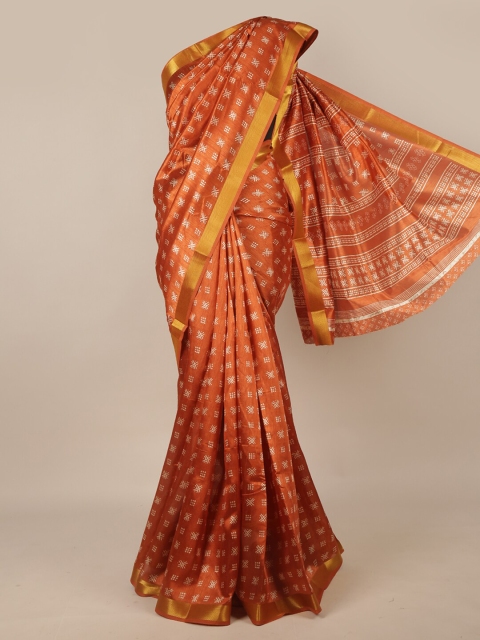 

Pothys Rust & White Zari Saree