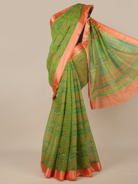 

Pothys Green & Orange Printed Saree