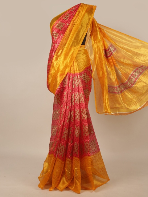 

Pothys Red & Yellow Floral Saree