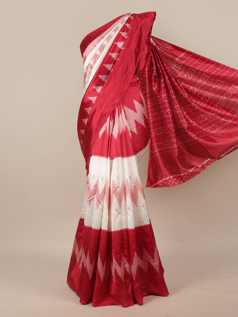 

Pothys Red & White Printed Saree