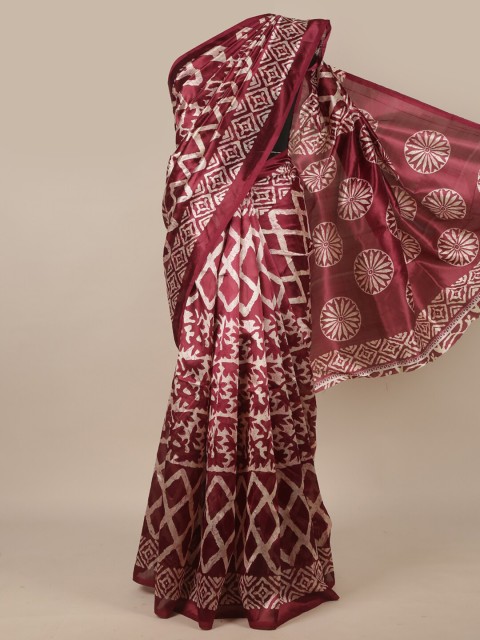 

Pothys Purple & Off White Ethnic Motifs Saree