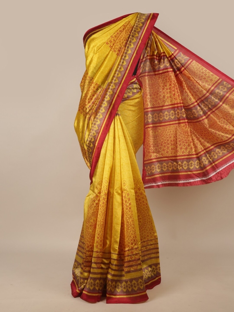 

Pothys Yellow & Red Floral Printed Saree