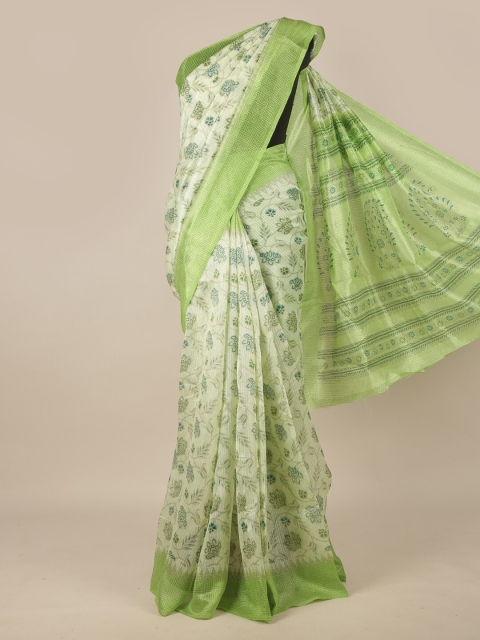 

Pothys Green & Blue Floral Saree