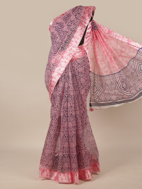 

Pothys Pink & Black Printed Saree