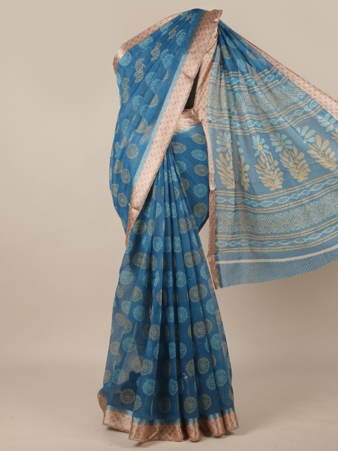 

Pothys Blue & Beige Ethnic Motifs Saree
