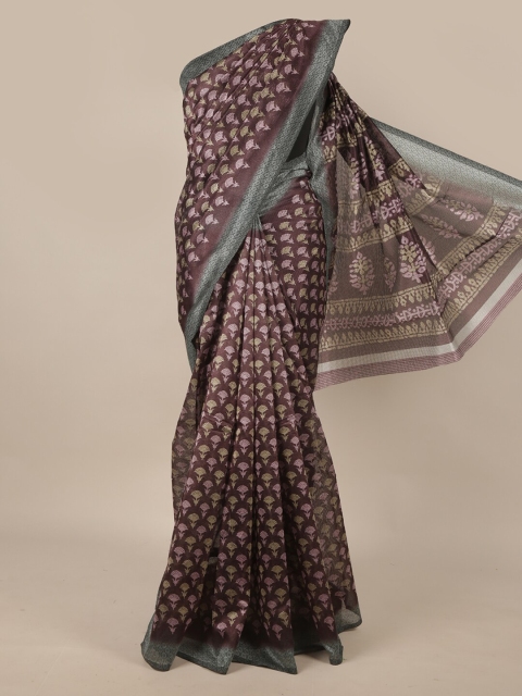 

Pothys Purple & Grey Floral Saree