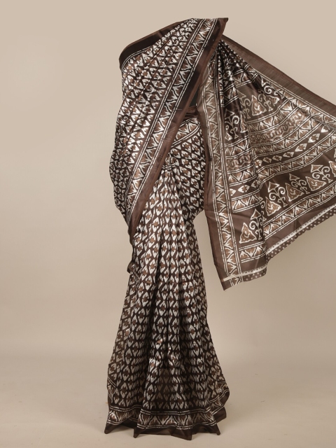 

Pothys Brown & White Printed Saree