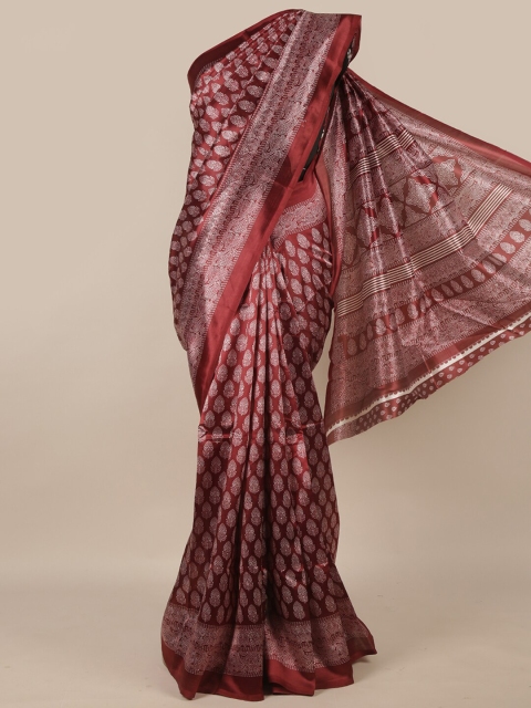 

Pothys Maroon & White Floral Saree