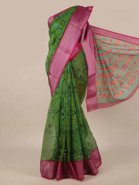 

Pothys Green & Magenta Printed Zari Saree
