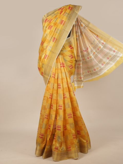 

Pothys Yellow & Red Printed Zari Saree