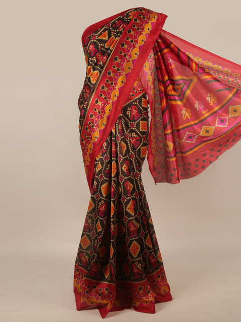 

Pothys Brown & Red Ethnic Motifs Saree