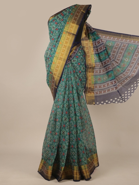 

Pothys Green & Orange Zari Saree