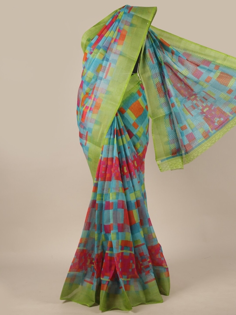 

Pothys Green & Blue Printed Saree