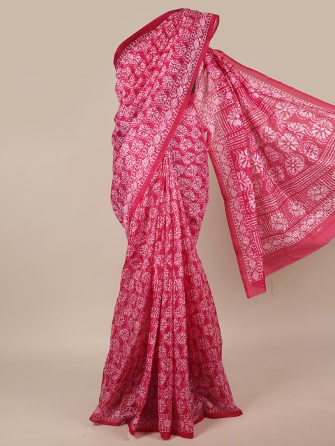 

Pothys Pink & White Ethnic Motifs Saree