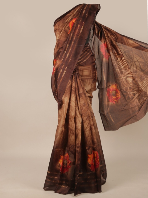 

Pothys Brown & Beige Floral Printed Saree