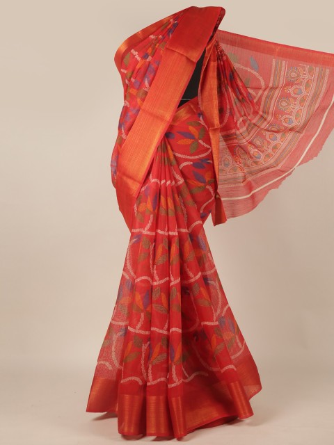 

Pothys Red Floral Saree