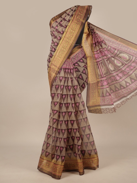

Pothys Purple & Pink Ethnic Motifs Zari Saree