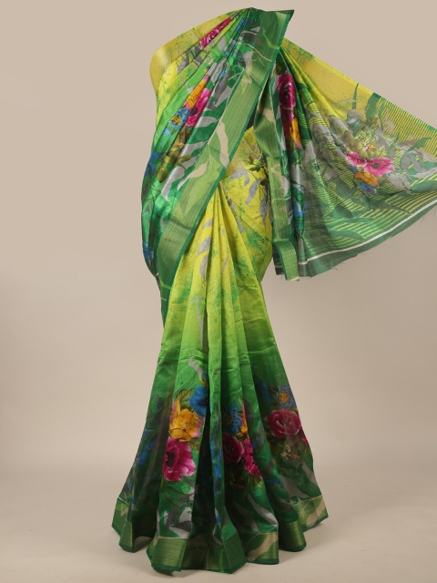 

Pothys Green Floral Printed Cotton Blend Saree