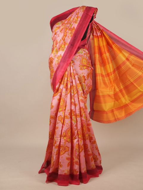 

Pothys Pink & Yellow Ethnic Motifs Saree