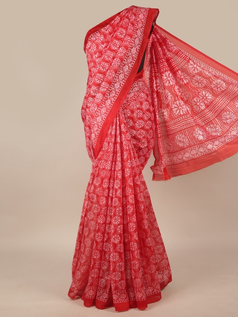 

Pothys Red & White Ethnic Motifs Saree