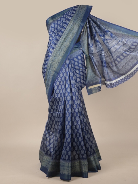 

Pothys Blue & White Ethnic Motifs Zari Saree