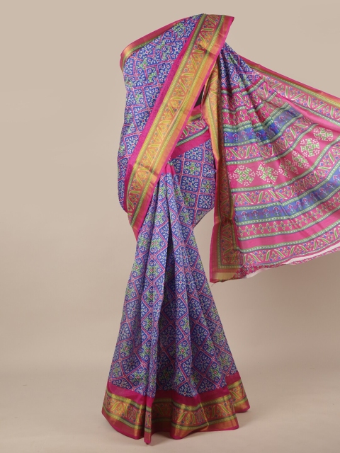 

Pothys Blue & Gold Ethnic Motifs Saree