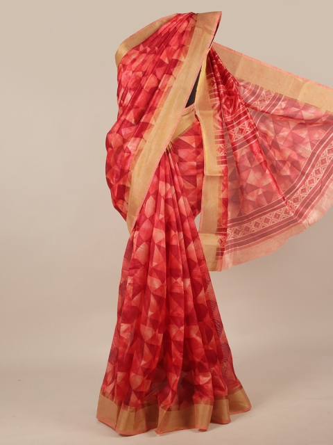 

Pothys Maroon & Gold-Toned Cotton Blend Saree