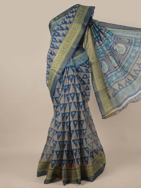 

Pothys Blue & Beige Ethnic Motifs Saree