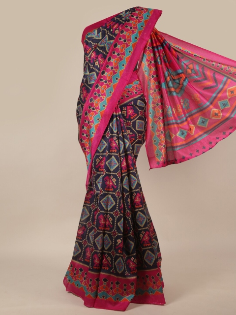 

Pothys Blue & Fuchsia Ethnic Motifs Saree