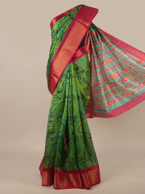 

Pothys Green & Pink Zari Saree