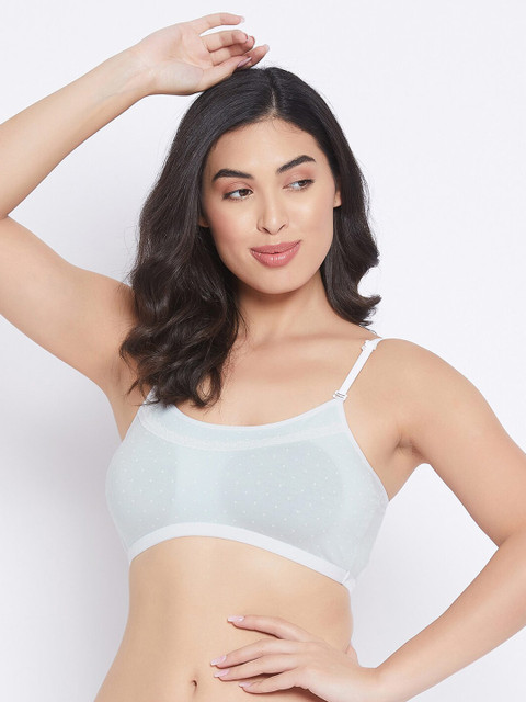 

Clovia Blue & White Beginners Bra Lightly Padded
