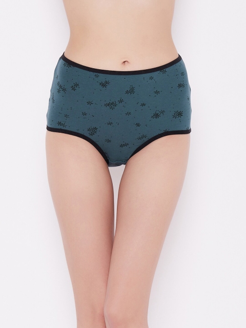 

Clovia Women Green & Black Printed Cotton Hipster Briefs