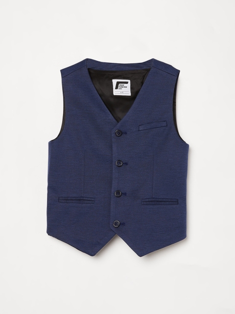 

Fame Forever by Lifestyle Boys Blue Solid Woven Waist Coat