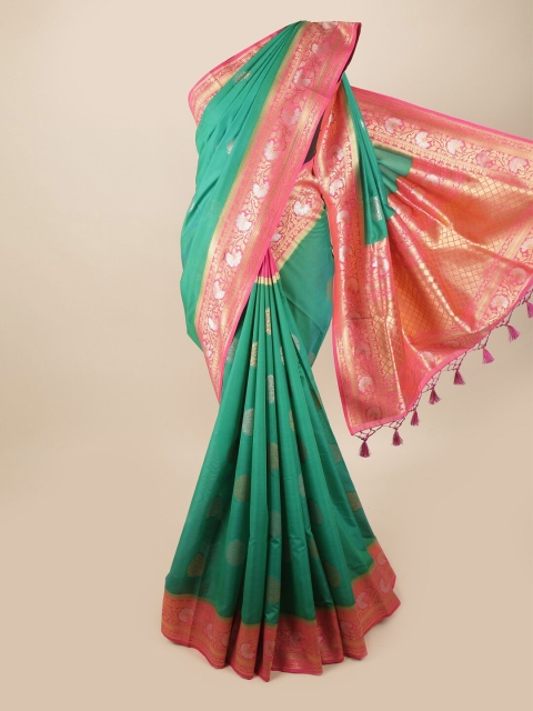 

Pothys Green & Pink Woven Design Zari Art Silk Banarasi Saree
