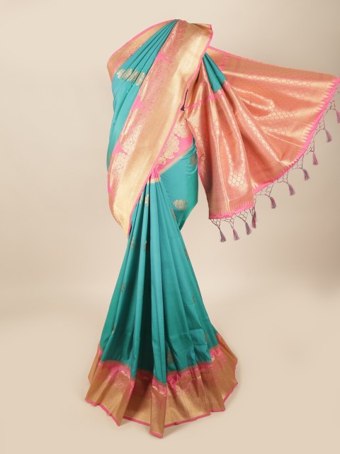 

Pothys Blue & Pink Woven Design Zari Art Silk Banarasi Saree