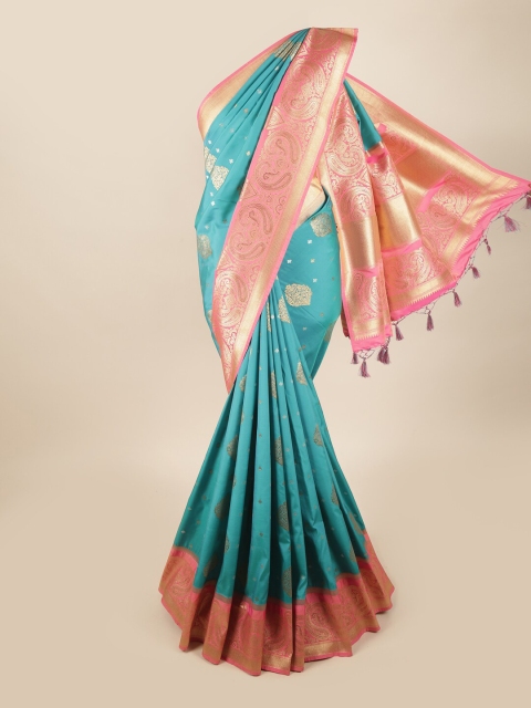 

Pothys Blue & Pink Woven Design Zari Art Silk Banarasi Saree