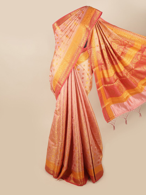 

Pothys Pink & Orange Woven Design Zari Art Silk Banarasi Saree