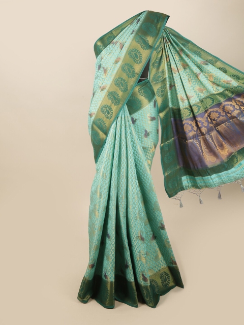 

Pothys Blue & Purple Woven Design Zari Art Silk Banarasi Saree