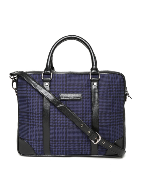 

Gauge Machine Unisex Blue & Black Houndstooth Print Laptop Bag