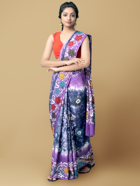 

Unnati Silks Purple & Red Batik Saree