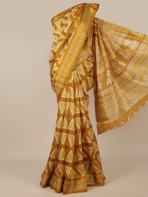 

Pothys Mustard & White Printed Saree