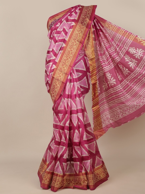 

Pothys Pink & Orange Printed Saree