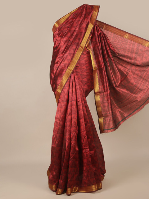 

Pothys Red & Yellow Printed Saree