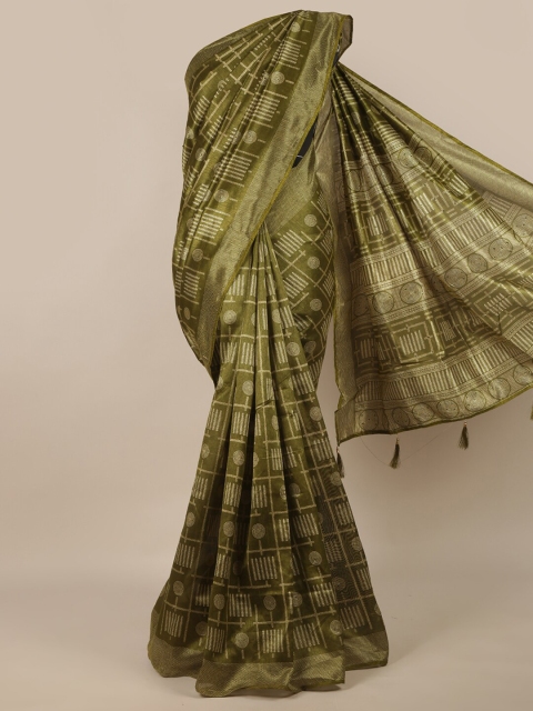 

Pothys Green Geometric Printed Cotton Blend Saree