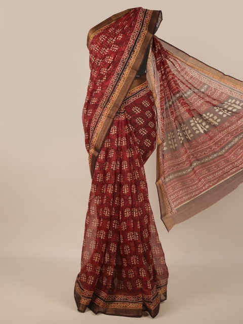 

Pothys Maroon & Black Floral Saree