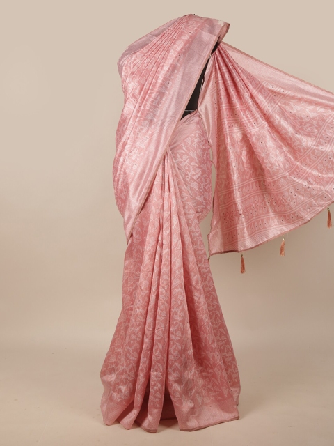 

Pothys Pink & White Floral Saree