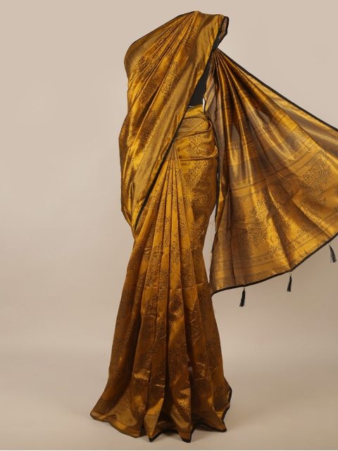 

Pothys Mustard & Black Floral Saree