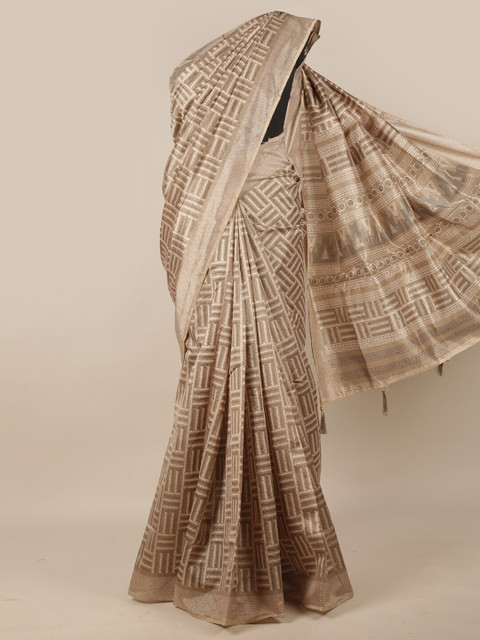 

Pothys Brown Printed Saree