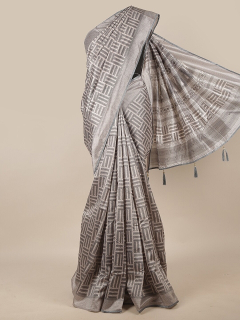 

Pothys Grey & White Printed Saree